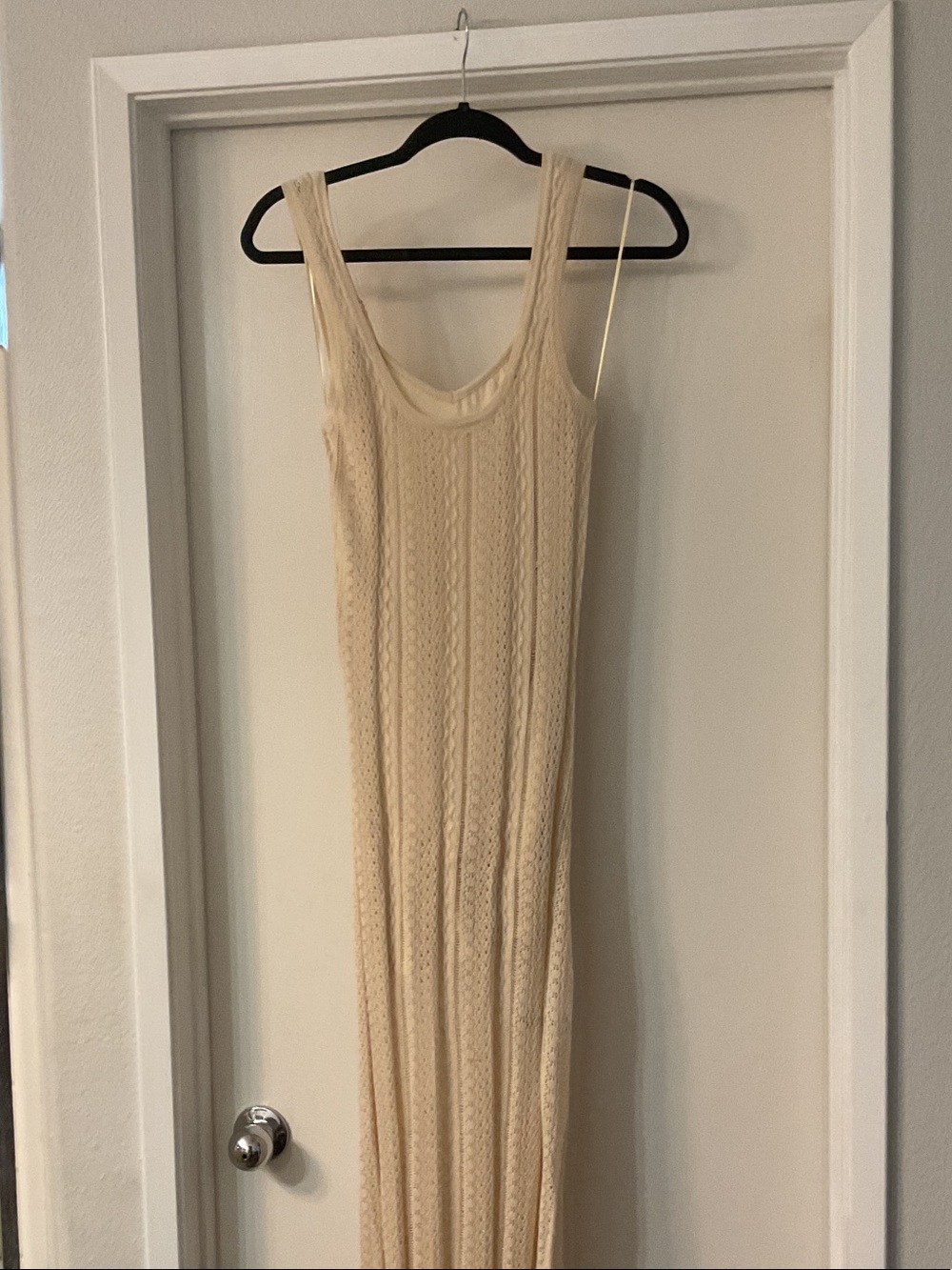 Cream Knit Tank Maxi Dress - Women